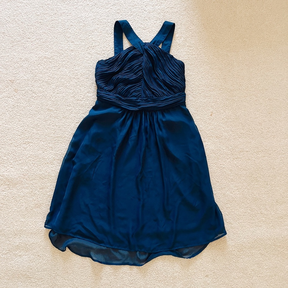 Navy Halter Formal Dress